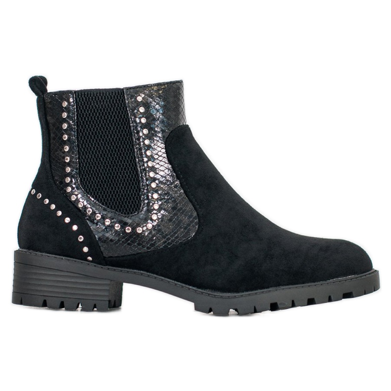 Small Swan Stivaletti Chelsea con stampa serpente nero