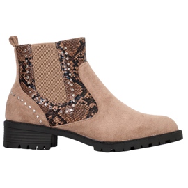 Small Swan Stivaletti Chelsea con stampa serpente beige multicolore