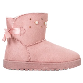 SHELOVET Mukluki con perline rosa