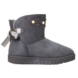 SHELOVET Mukluki con perline grigio