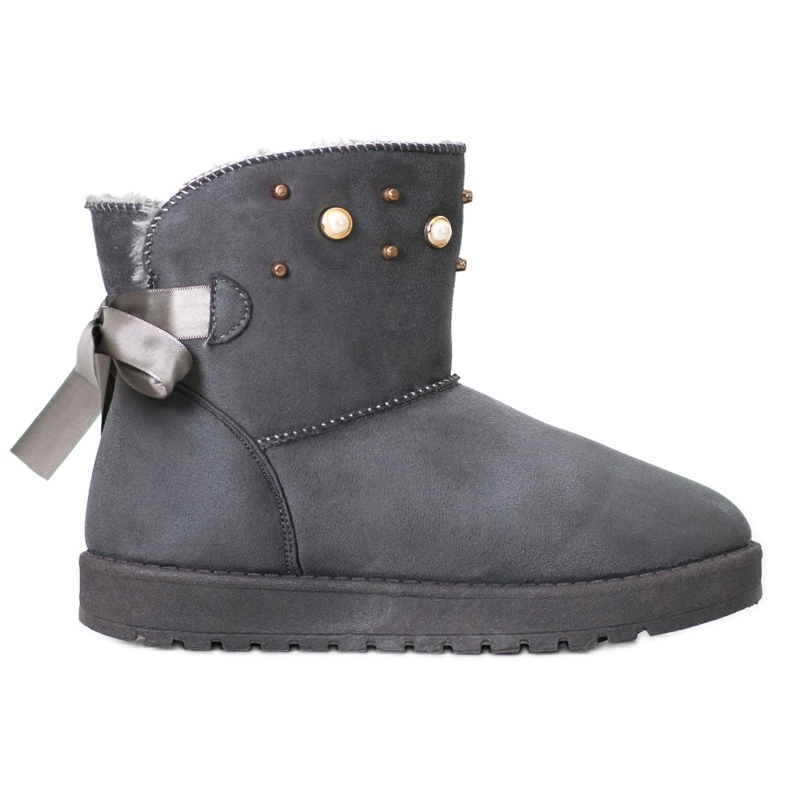 SHELOVET Mukluki con perline grigio