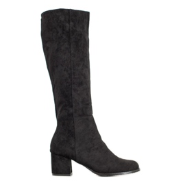 Goodin Stivali classici in pelle scamosciata nero