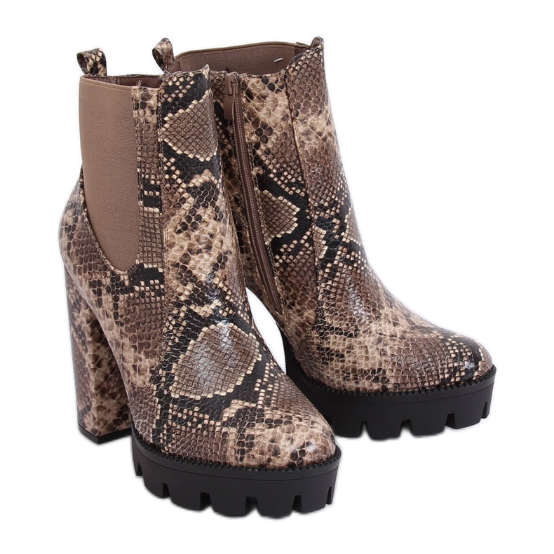 Stivali sulla piattaforma serpente DA31P Khaki Snake cachi