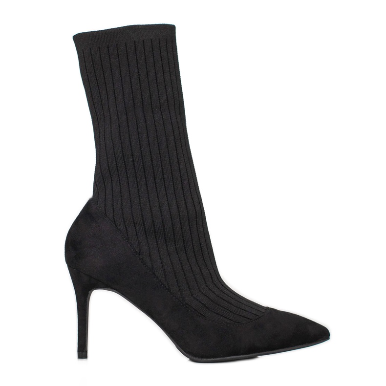 SHELOVET Stivali slip-on con tacco alto nero
