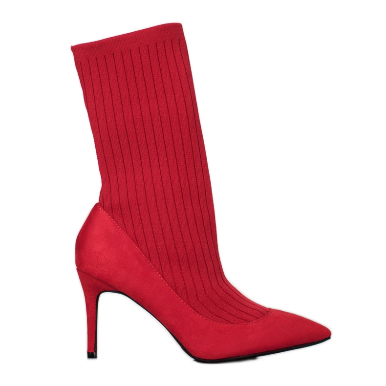 SHELOVET Stivali slip-on con tacco alto rosso