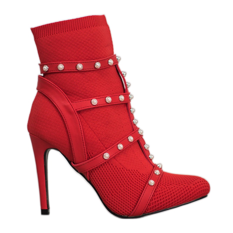 Bestelle Stivali Slip-on Con Perle rosso