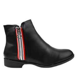 Stivali piatti da donna in camoscio nero 88-269