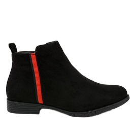 Stivali da donna piatti neri con pelliccia C08 nero