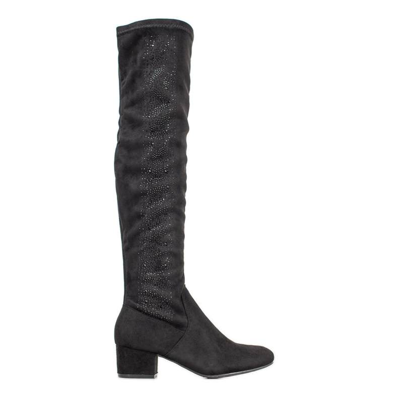 SHELOVET Stivali Classici Con Cristalli nero