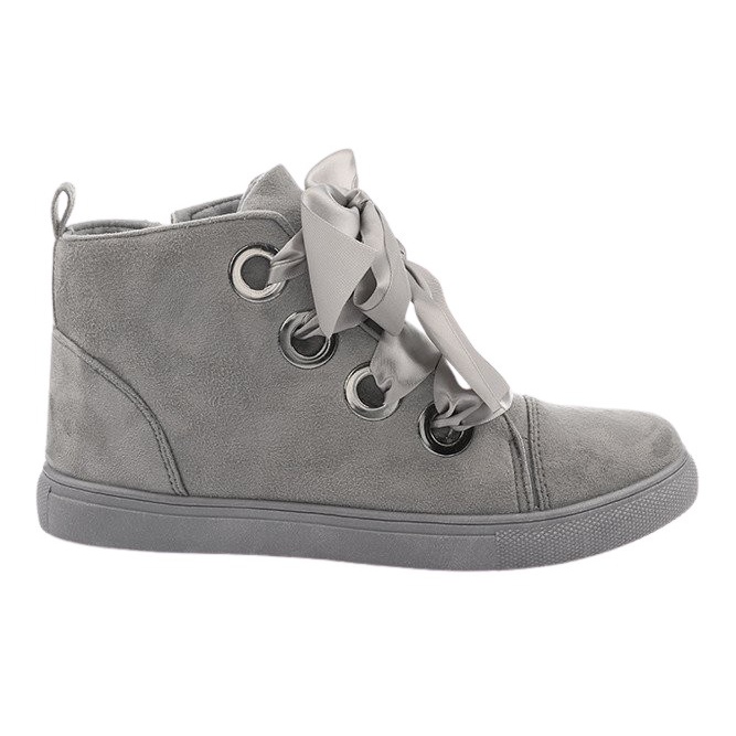 Stivali e fiocchi in camoscio TL0147 Grigio