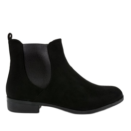 Stivali bassi in camoscio nero con elastico 100-917BO