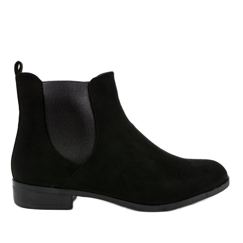 Stivali bassi in camoscio nero con elastico 100-917BO
