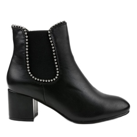 Stivaletti neri con elastico KL-615 nero