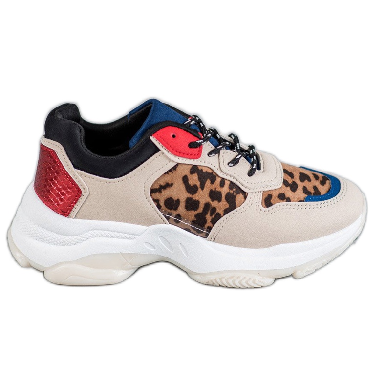 SHELOVET Sneakers alla moda con stampa leopardata marrone multicolore