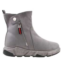Stivali da neve isolati in camoscio grigio KFS-506