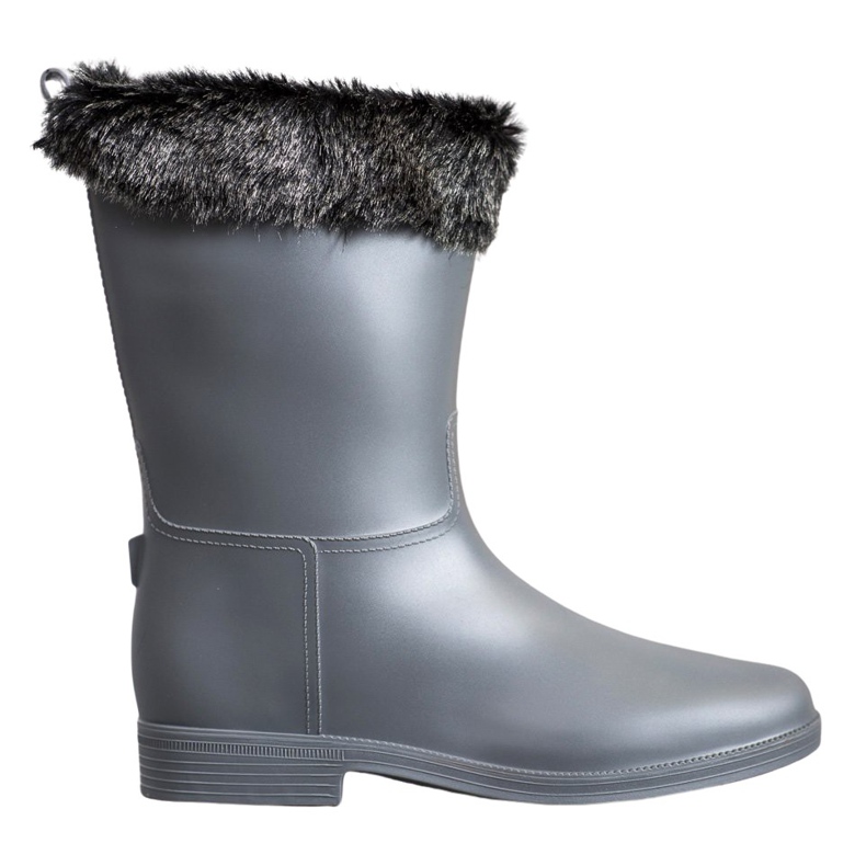 SHELOVET Stivali da pioggia con pelliccia grigio
