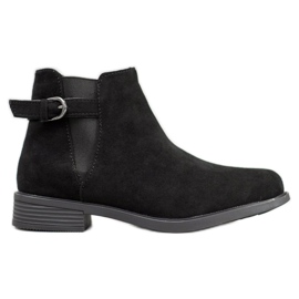 Ideal Shoes Stivaletti in pelle scamosciata nero