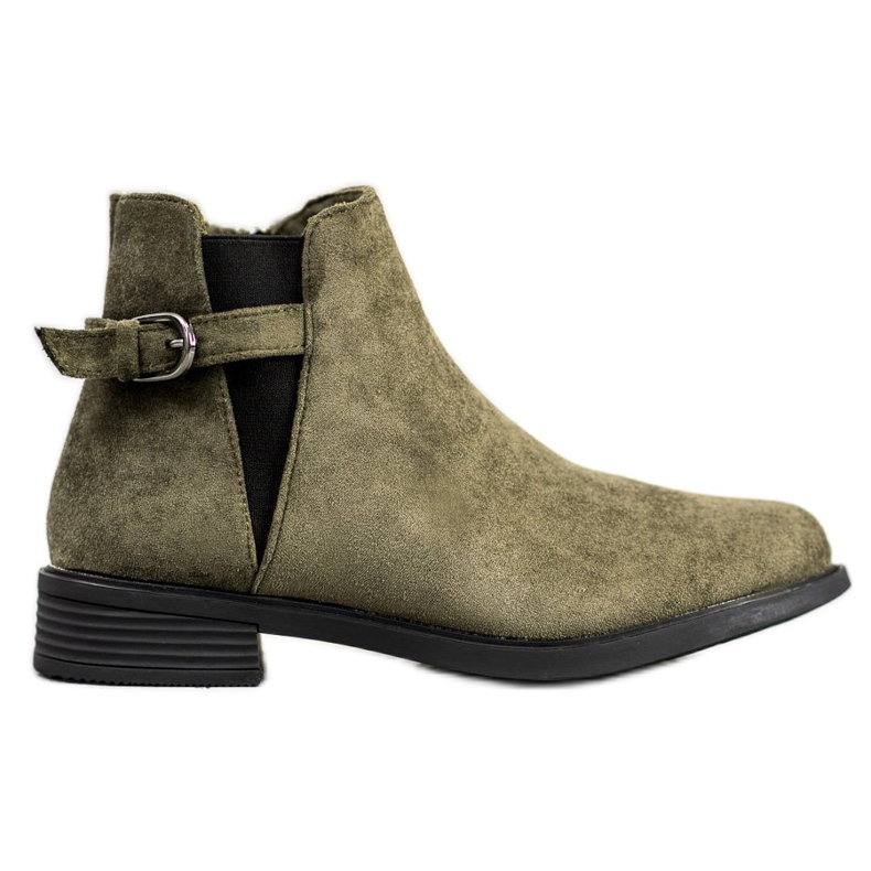 Ideal Shoes Stivaletti in pelle scamosciata verde