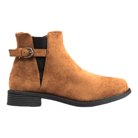 Ideal Shoes Stivaletti in pelle scamosciata marrone