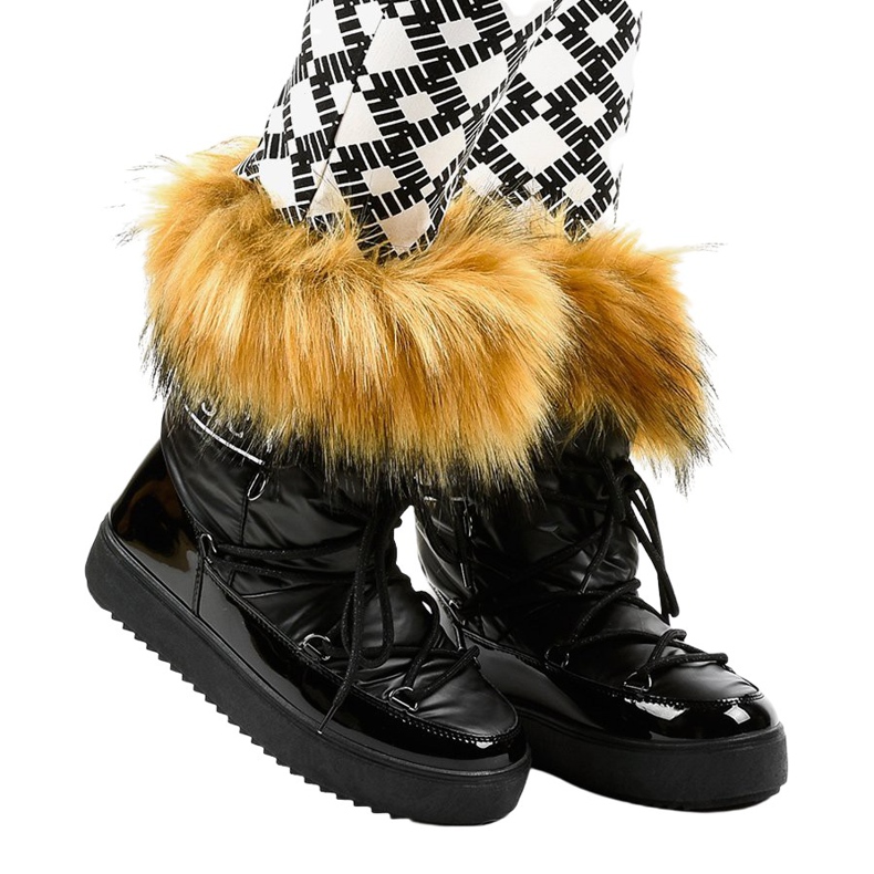 Stivali da neve neri alla moda con pelliccia 119-39 nero