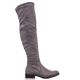 Super Mode Stivali in pelle scamosciata grigio