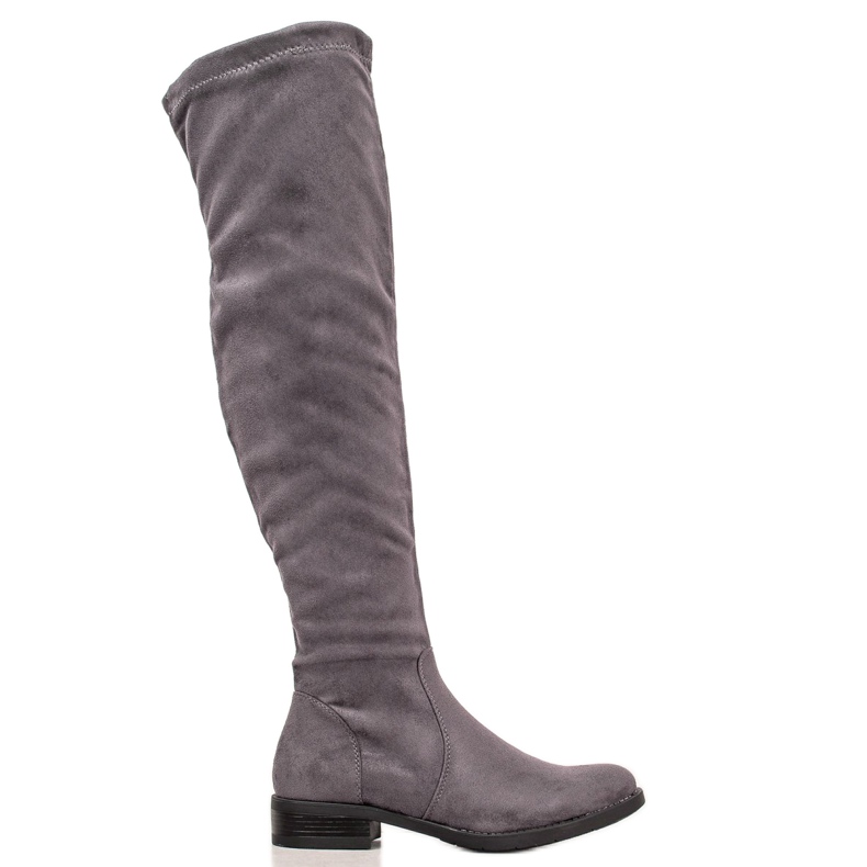 Super Mode Stivali in pelle scamosciata grigio