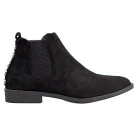 SHELOVET Stivaletti Chelsea con perle nero