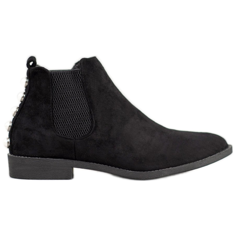 SHELOVET Stivaletti Chelsea con perle nero