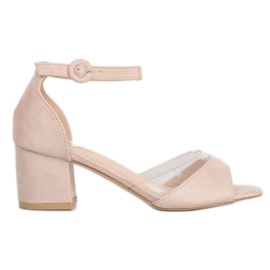 SHELOVET Décolleté in pelle scamosciata marrone