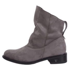 Stivali grigi con tomaia spiegazzata 6672 Grigio