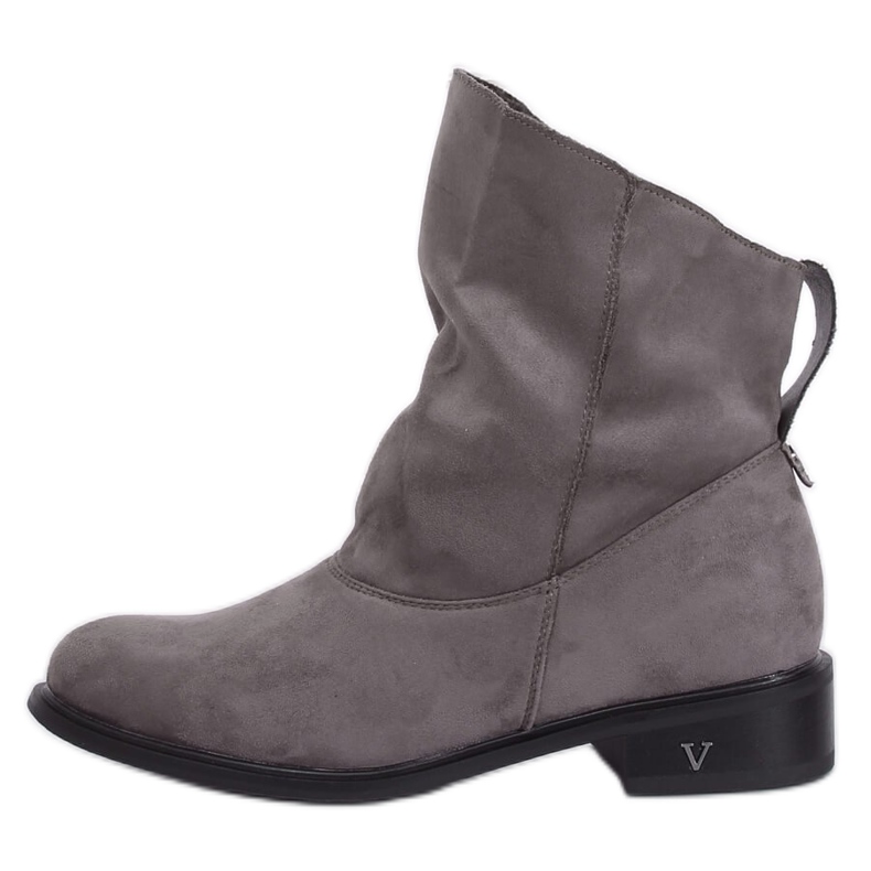 Stivali grigi con tomaia spiegazzata 6672 Grigio