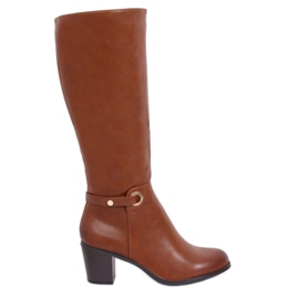 Stivali classici con tacco alto cammello BM-9090 Camel marrone