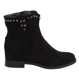 Stivali neri su zeppa nascosta G-7606 Black nero