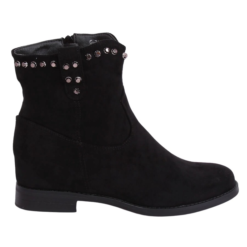 Stivali neri su zeppa nascosta G-7606 Black nero