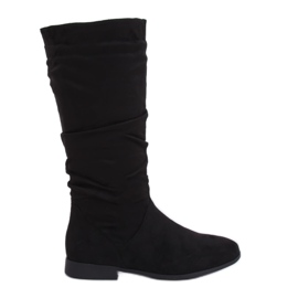 Stivali neri con tacco piatto M629 Black nero