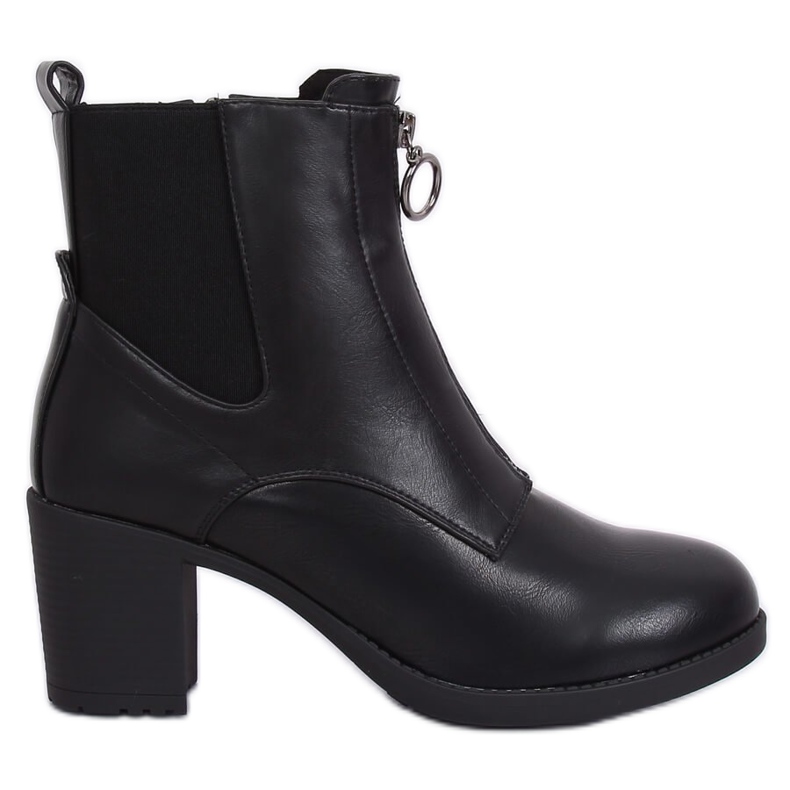 Stivali su un comodo tacco nero SG-363 Black