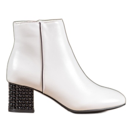 SHELOVET Stivali Bianchi Con Tacco Decorativo bianca