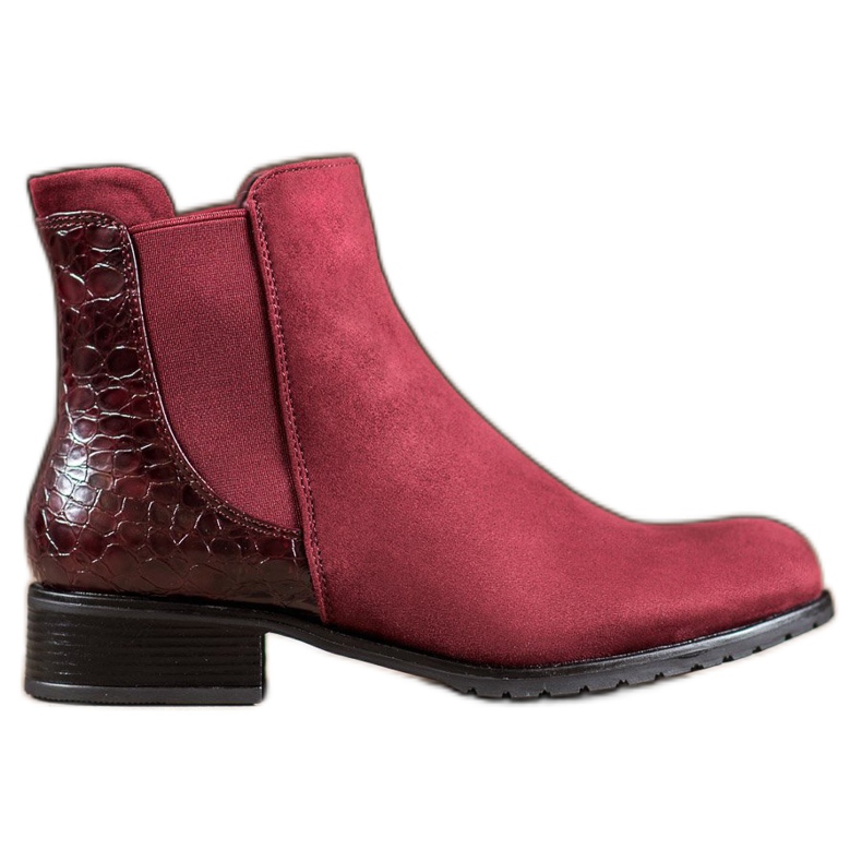 Erynn Stivali Jodhpur bordeaux con stampa serpente rosso