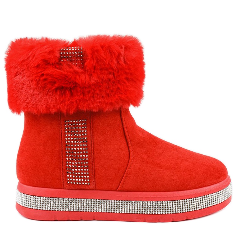 Stivaletti Eskimo in camoscio rosso caldo K-356