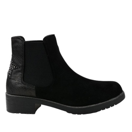 Stivaletti bassi in camoscio nero con stella SHN2221