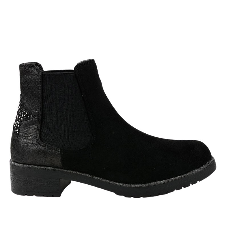 Stivaletti bassi in camoscio nero con stella SHN2221