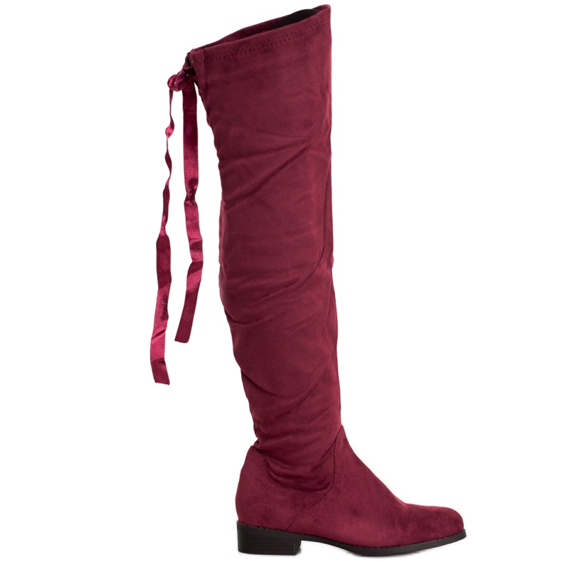 SHELOVET Stivali in pelle scamosciata con rilegatura rosso