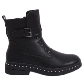 Stivali militari neri isolati neri 1946-9 Black nero