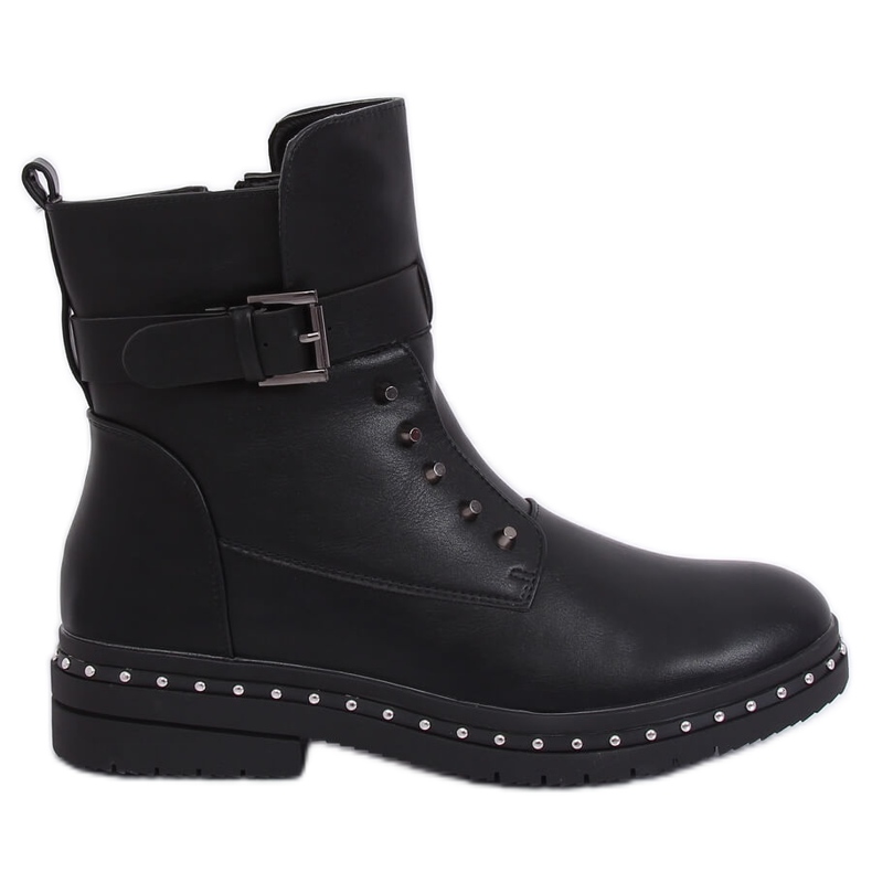 Stivali militari neri isolati neri 1946-9 Black nero