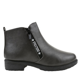 Stivali da donna piatti grigi XY-526 grigio