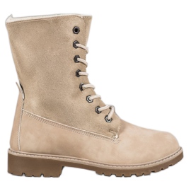 Super Me Stivali stringati beige