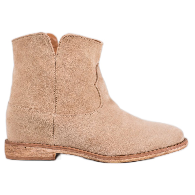 Bella Paris Stivali da cowboy in pelle scamosciata beige