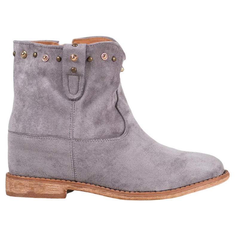 Bella Paris Stivali texani in camoscio con jet grigio