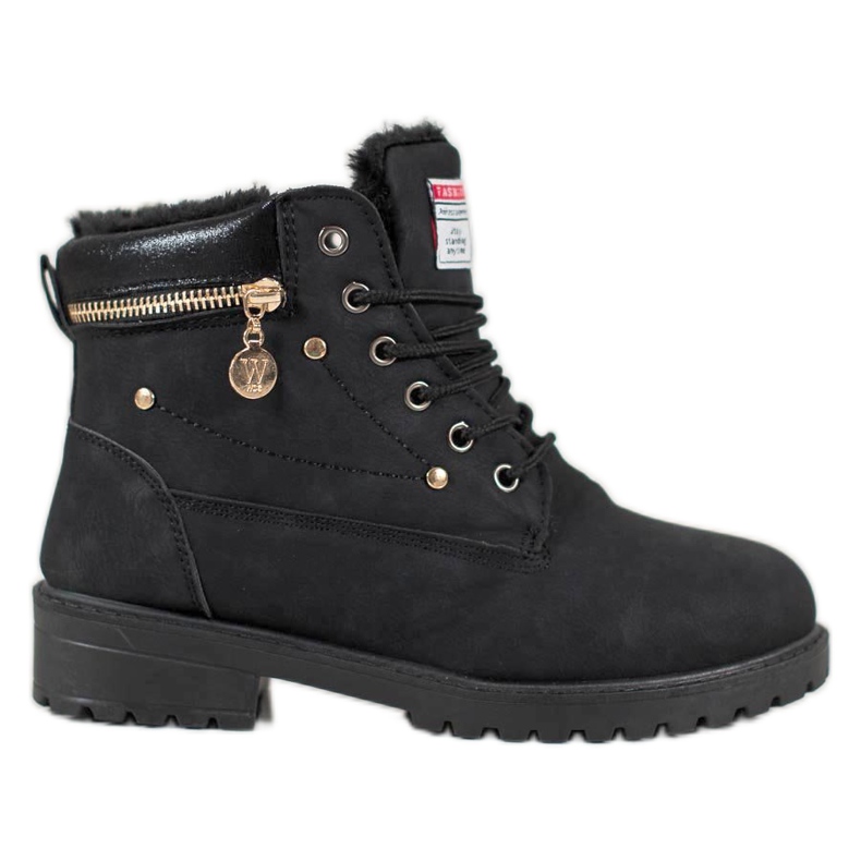 SHELOVET Trapper con lucchetto decorato nero