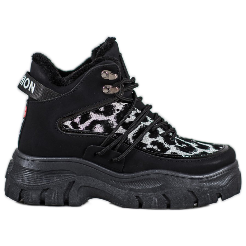 SHELOVET Sneakers con stampa leopardata nero